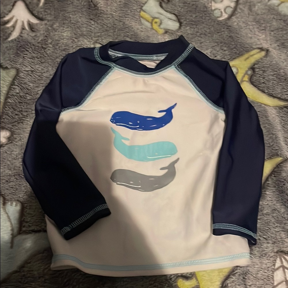 Cat & Jack Kids Swim Rashguard - Navy and White